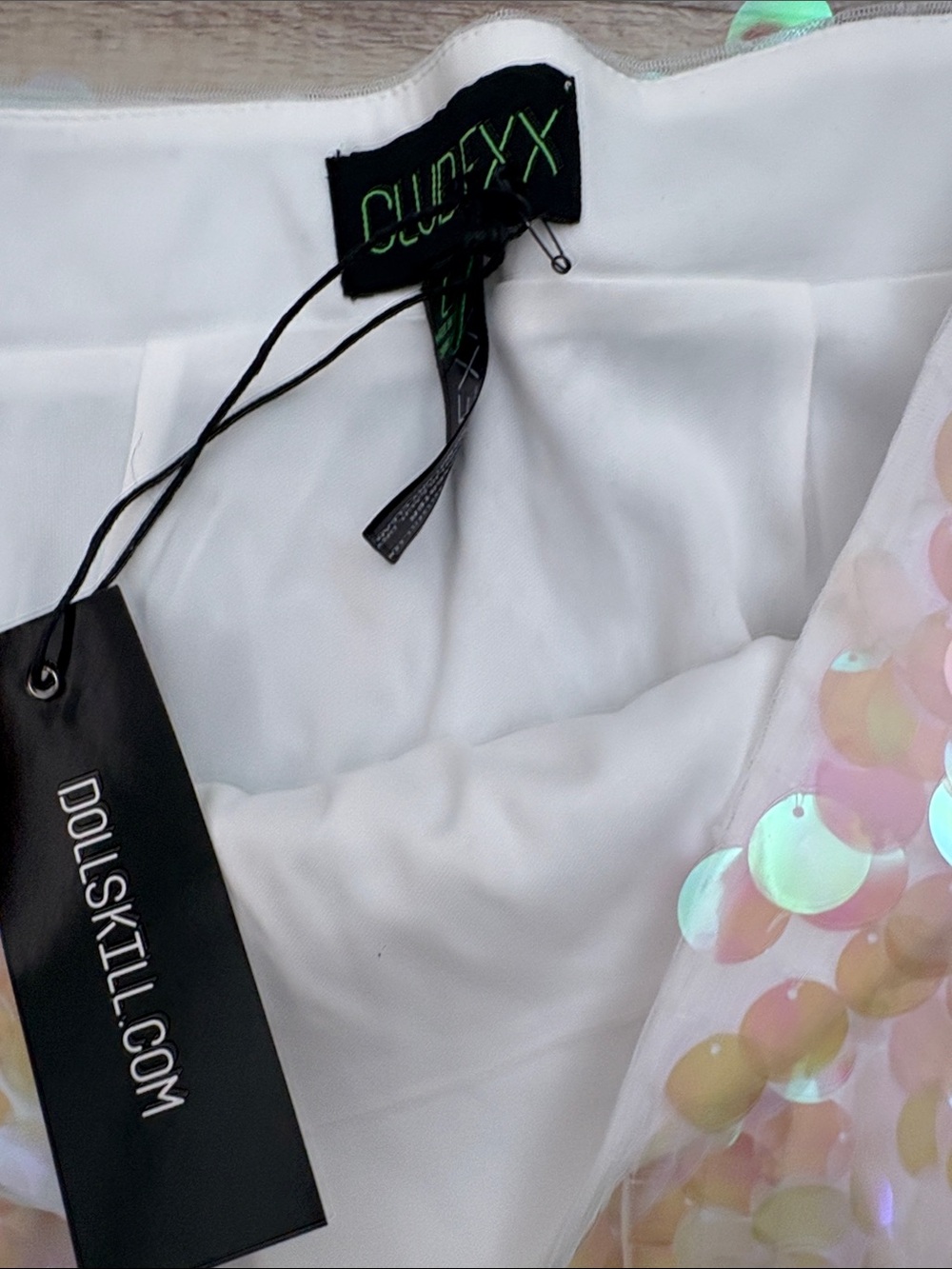 Iridescent Pink Sequin Mini Skirt - Picture 3 of 4